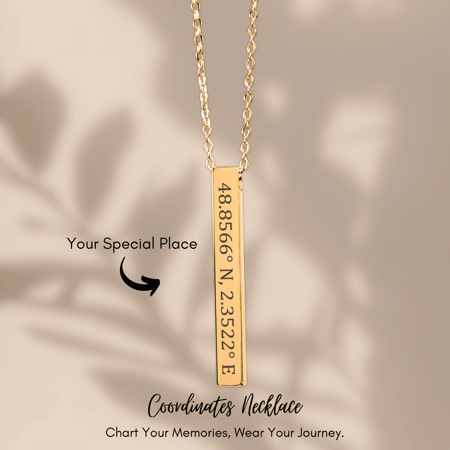 Engraved Coordinates Necklace