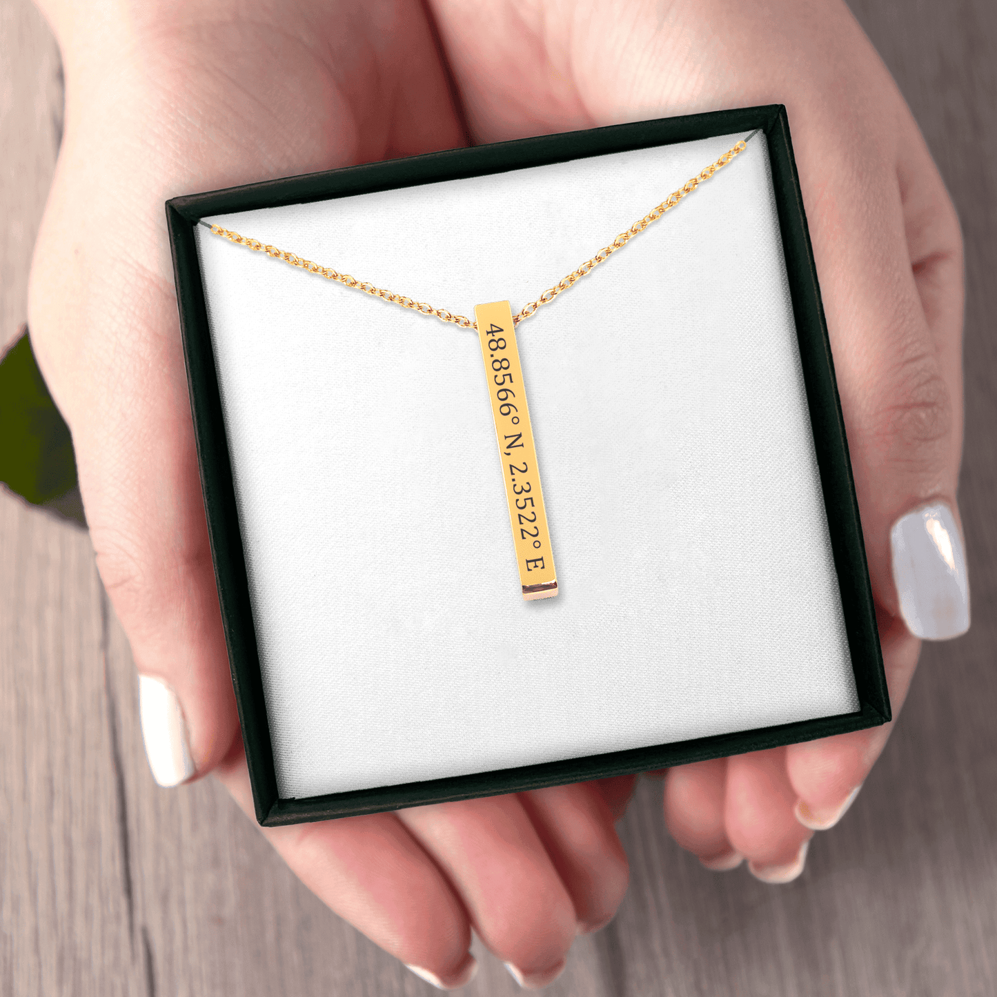 Engraved Coordinates Necklace