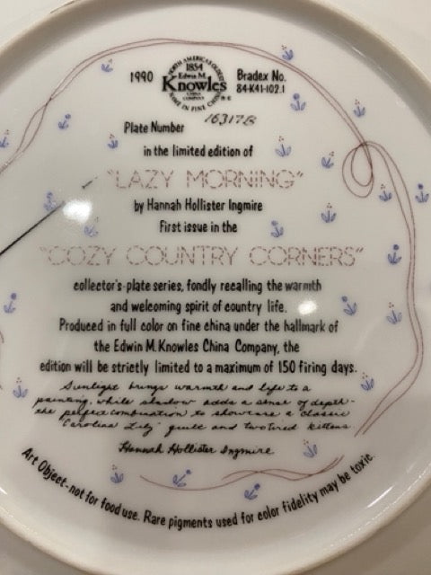 Country Stillness – Vintage “Lazy Morning” Decorative Plate