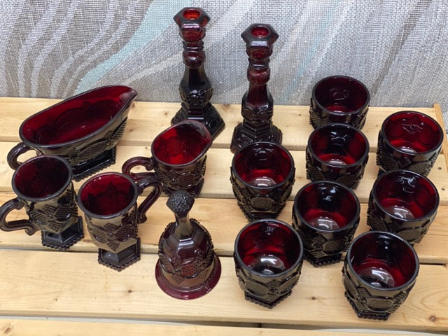 Ruby Reverie – 15-Piece Avon 1876 Cape Cod Ruby Glass Collection