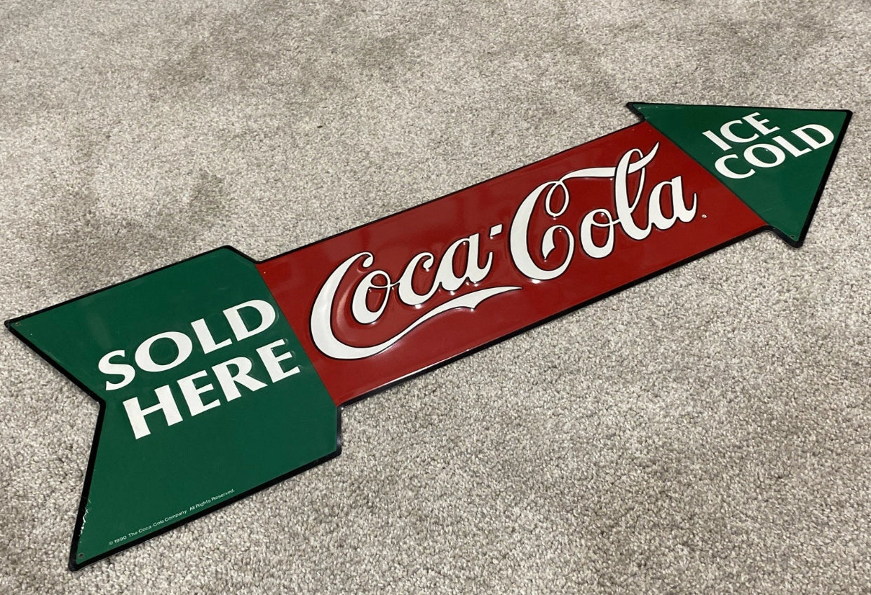Americana Arrow – Letrero metálico vintage de Coca-Cola