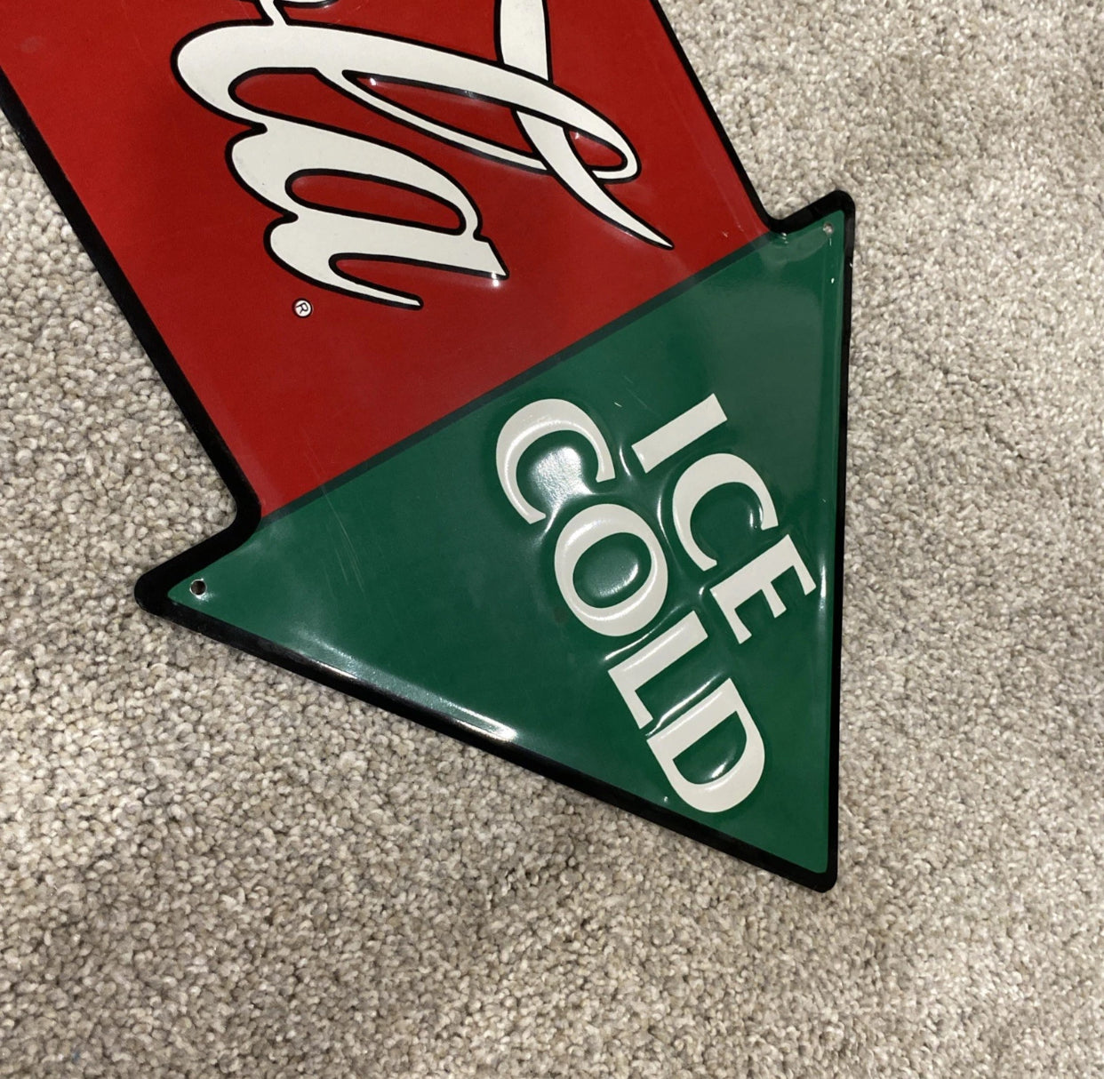 Americana Arrow – Letrero metálico vintage de Coca-Cola