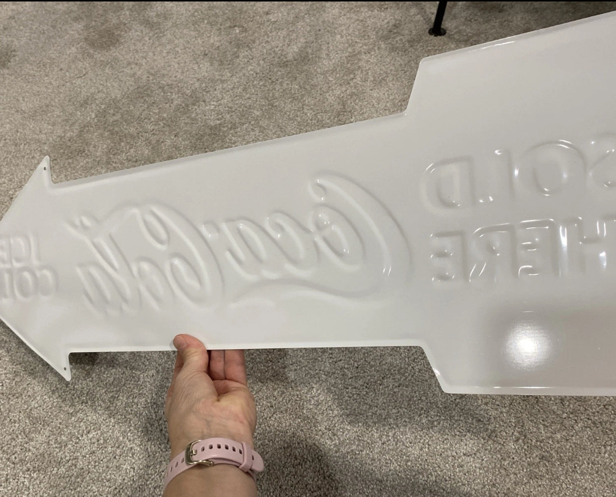 Americana Arrow – Letrero metálico vintage de Coca-Cola