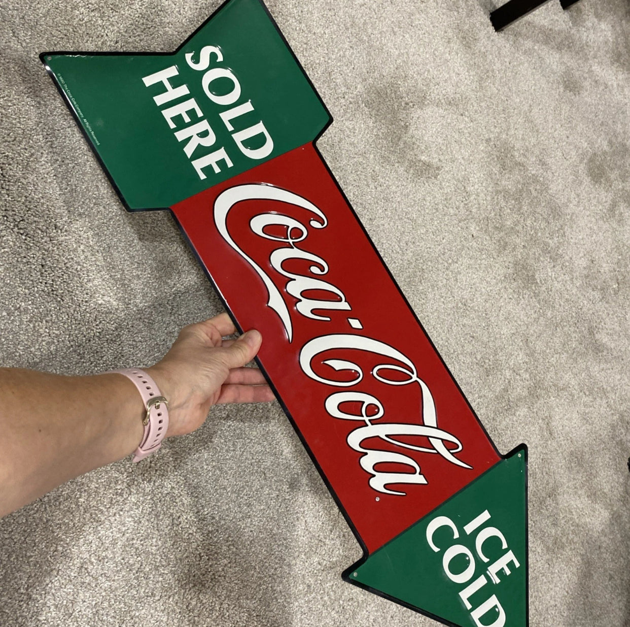 Americana Arrow – Letrero metálico vintage de Coca-Cola