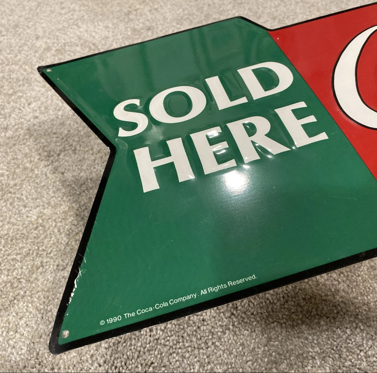 Americana Arrow – Letrero metálico vintage de Coca-Cola