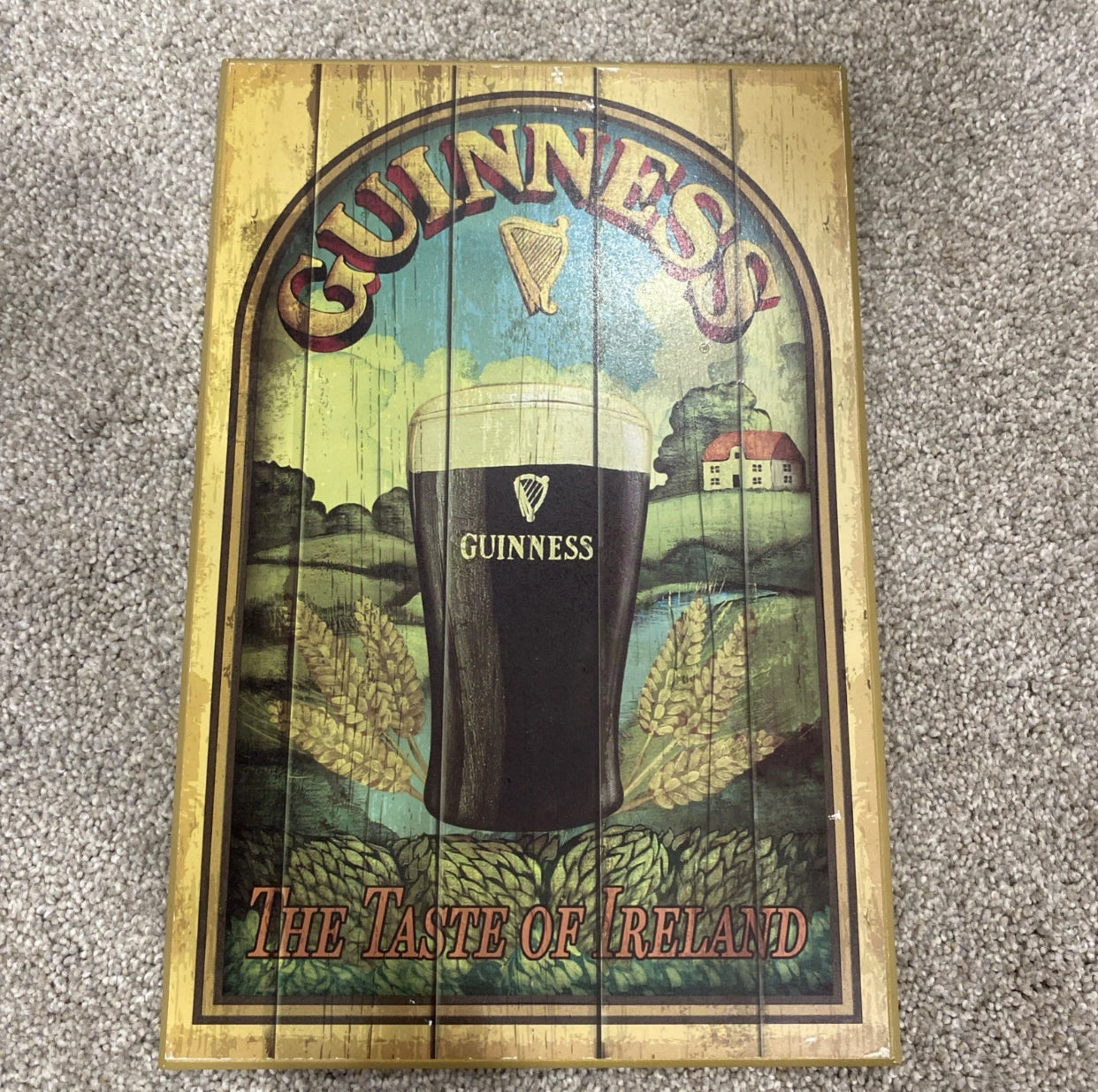 Emerald Heritage – Rare Guinness “Taste of Ireland” Wooden Sign