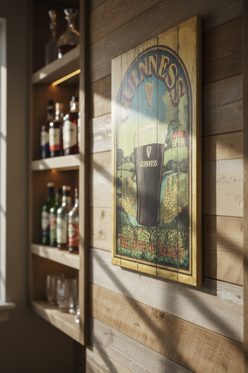 Emerald Heritage – Rare Guinness “Taste of Ireland” Wooden Sign