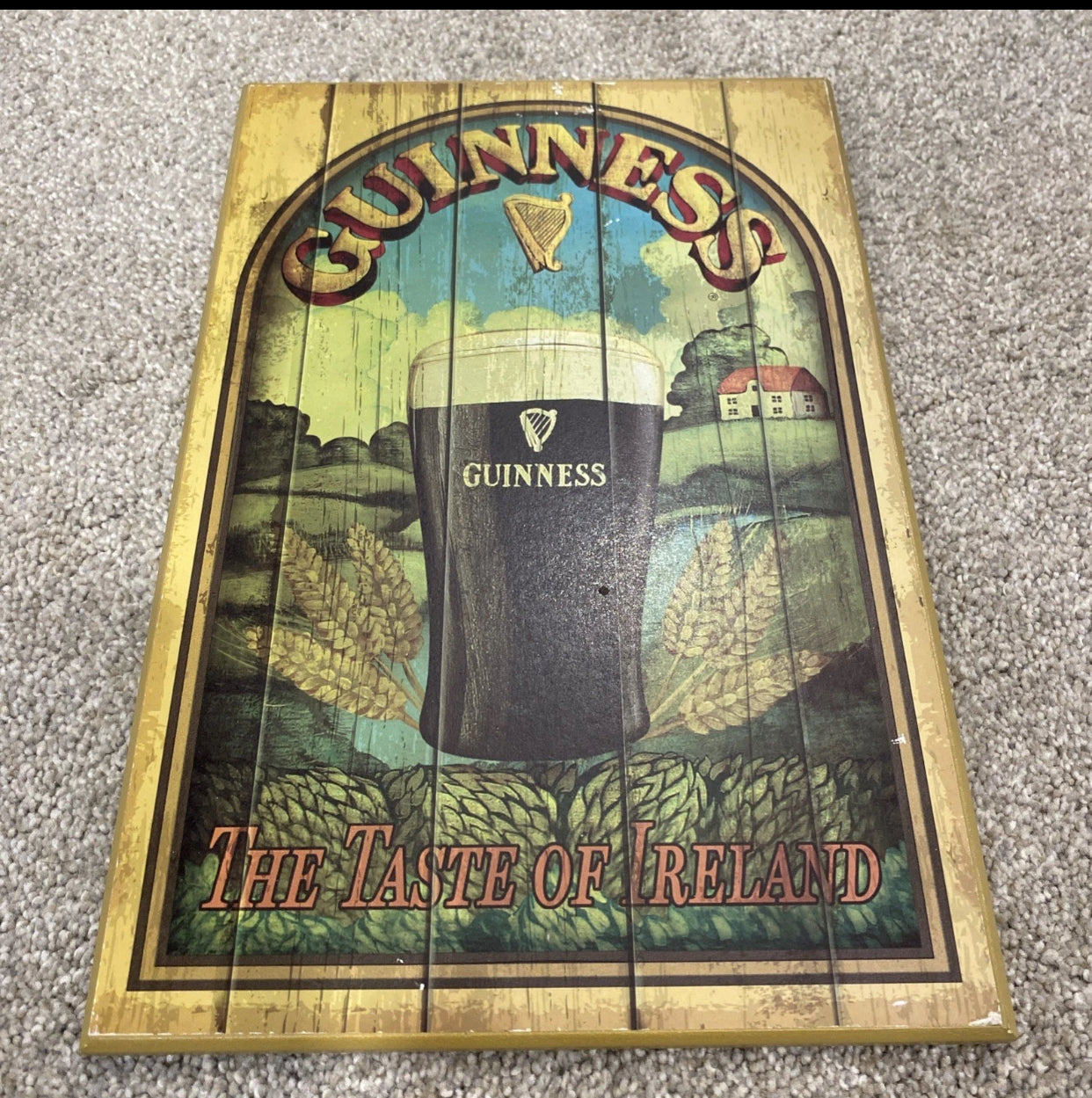 Emerald Heritage – Rare Guinness “Taste of Ireland” Wooden Sign