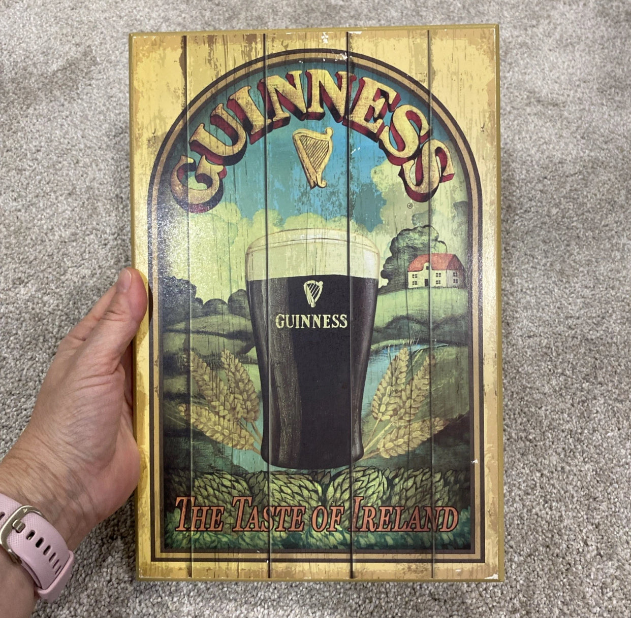 Emerald Heritage – Rare Guinness “Taste of Ireland” Wooden Sign