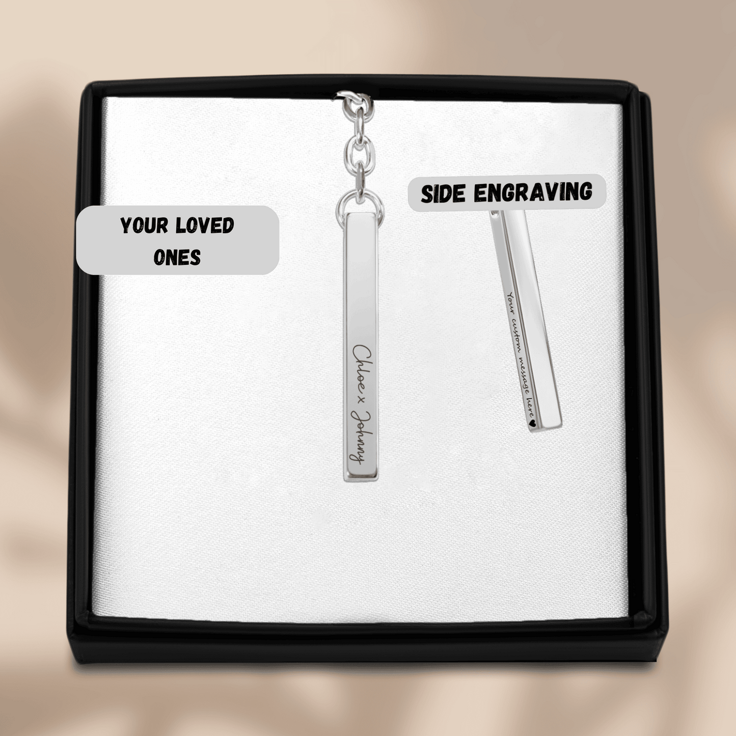 Engraved Couples Names Keychain