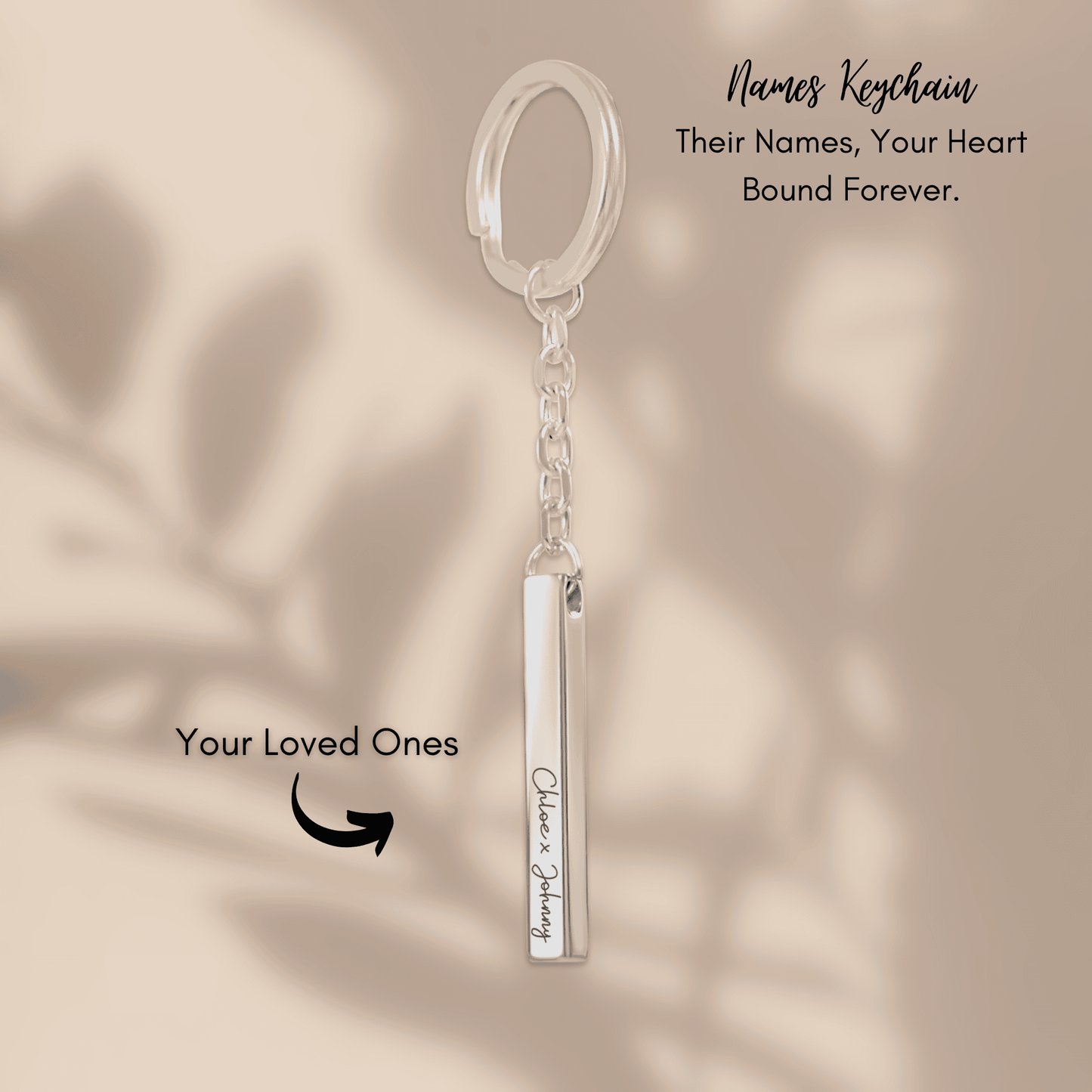 Engraved Couples Names Keychain