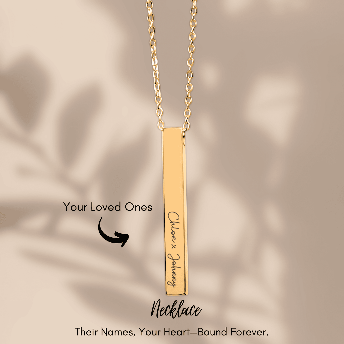 Engraved Custom Couple Names Necklace