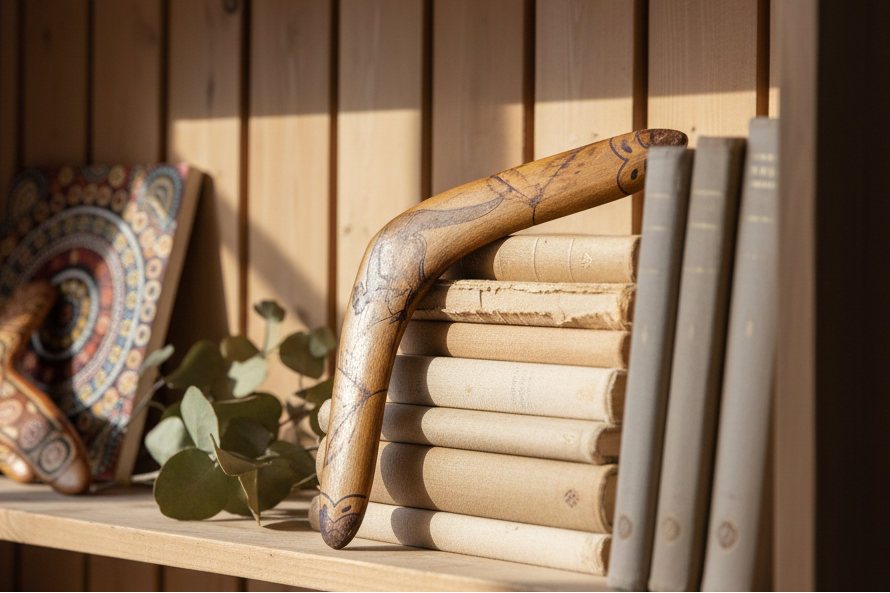 Desert Flight – Vintage Carved Australian Boomerang