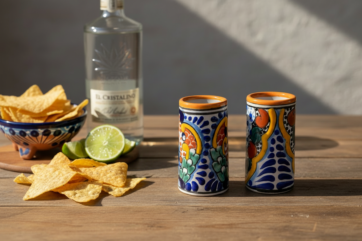 Talavera Spirits – Hand-Painted Vasitos Tequila Cups