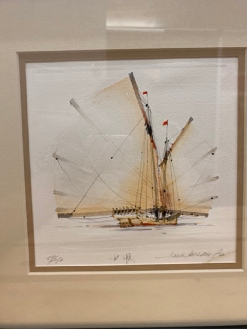 Harbor Light – Original Watercolor Sailboat Painting