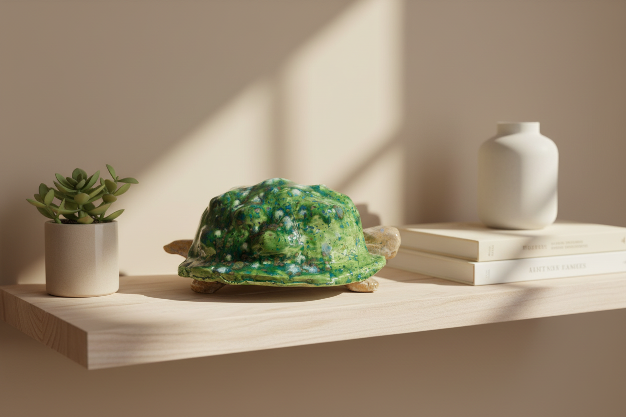 Earthen Guardian – Handcrafted Ceramic Turtle