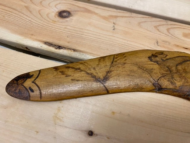 Desert Flight – Vintage Carved Australian Boomerang