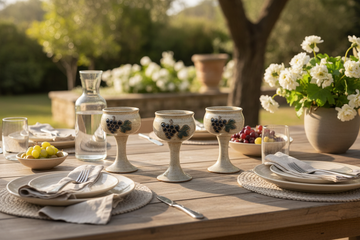 Vineyard Evenings – Handcrafted Wine Goblets with Grape Motif