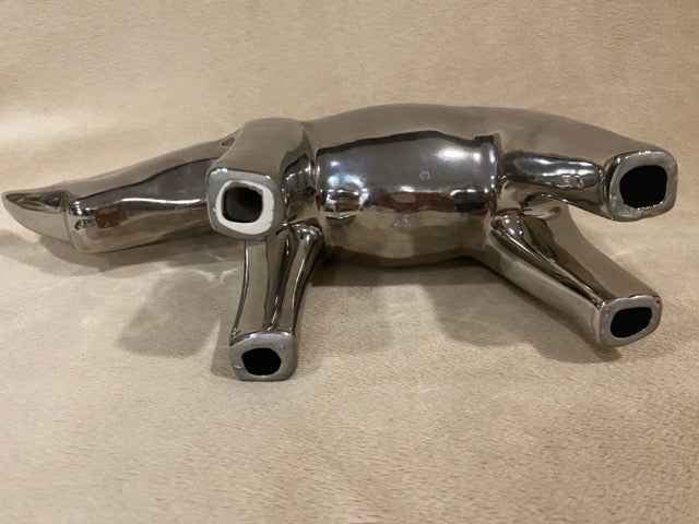 Modern Safari – Contemporary Silver Ceramic Rhino