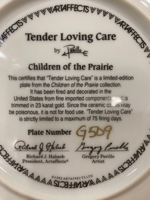 Prairie Innocence – “Tender Loving Care” Collector Plate (1992)