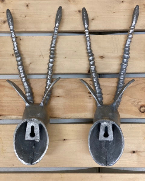 Silver Savannah – Aluminum Antelope Wall Mount (Pair)