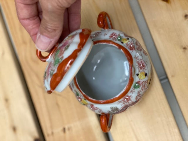 Geisha Garden – Antique Japanese Hand-Painted Teapot & Sugar Bowl