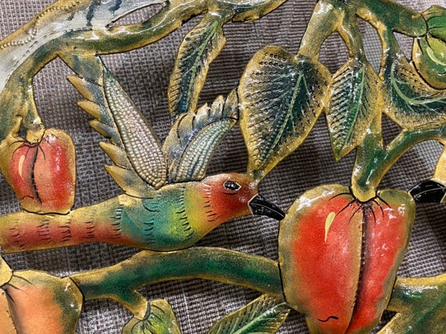 Island Canopy – Haitian Hand-Painted Metal Tree Wall Sculpture