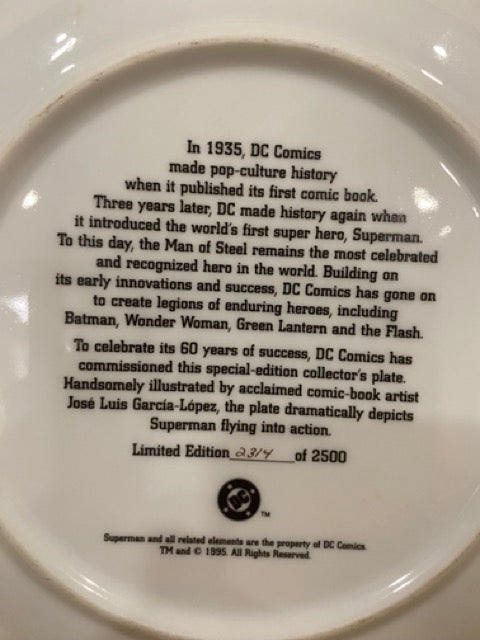 Superman 60-Year Commemorative Plate (1995)