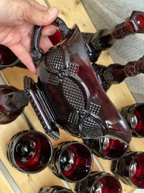 Ruby Reverie – 15-Piece Avon 1876 Cape Cod Ruby Glass Collection