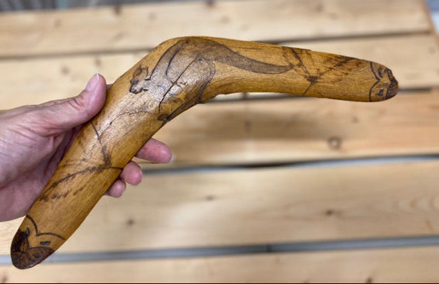 Desert Flight – Vintage Carved Australian Boomerang