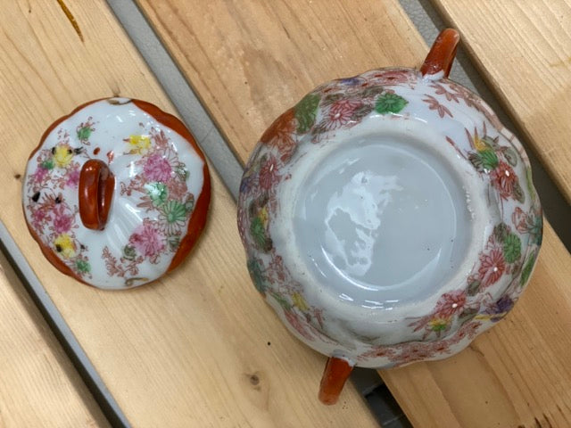 Geisha Garden – Antique Japanese Hand-Painted Teapot & Sugar Bowl