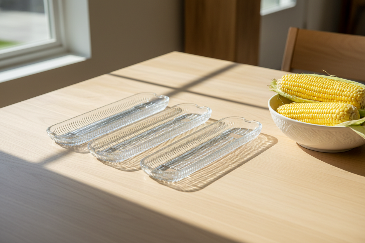 Morning Harvest – Set of 4 Brazilian Glass Corn Dishes