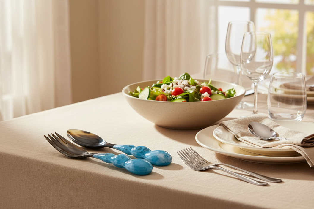Teal Flourish – Lily Juliet Artisanal Serving Set