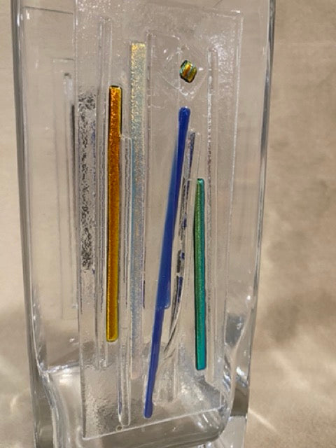 Streamline – Beames Designs Fused Abstract Panel Vase (10")