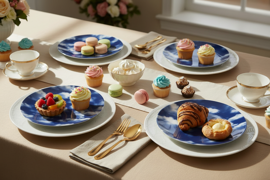 Kyoto Sky – Set of 4 Japanese Porcelain Dessert Plates