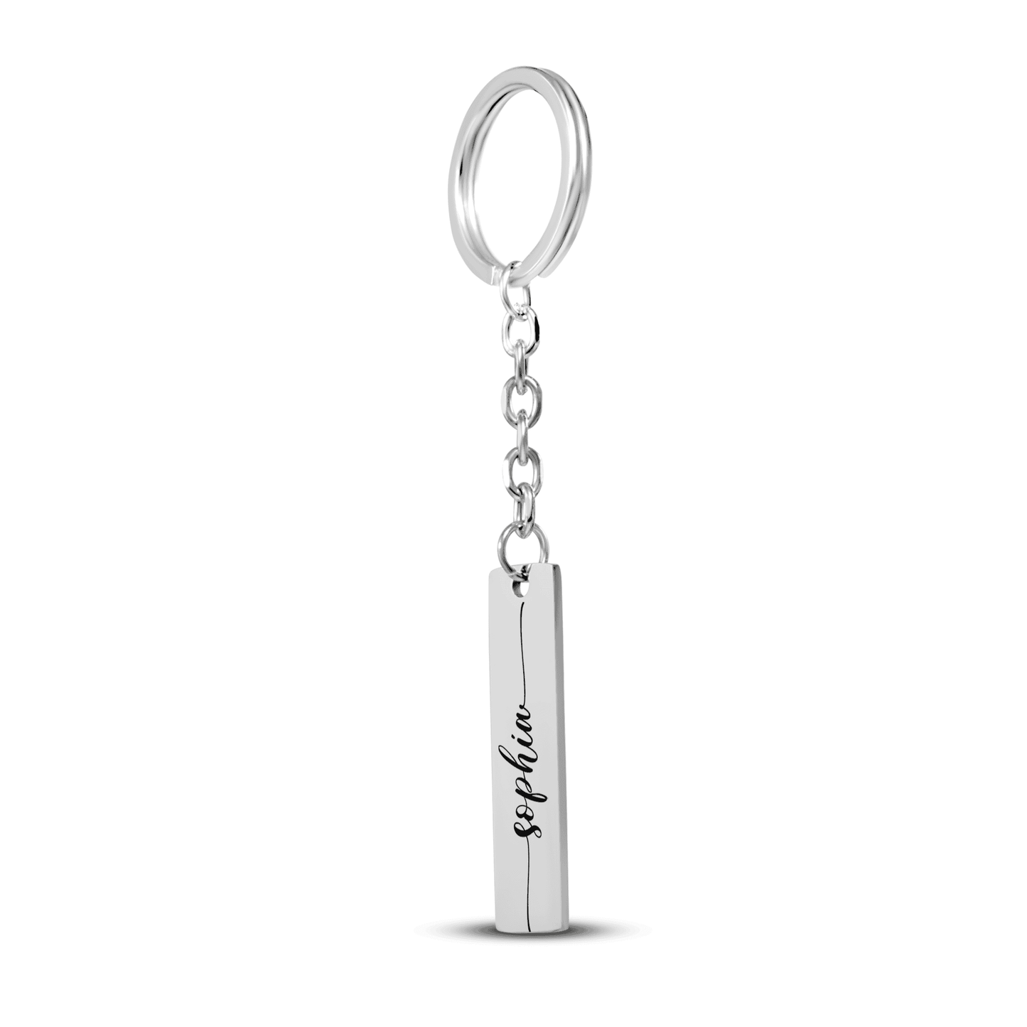 Personalized Name Vertical Bar Keychain