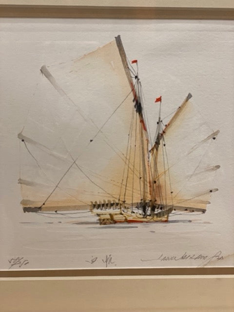 Harbor Light – Original Watercolor Sailboat Painting